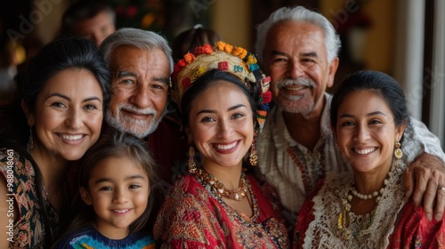 A family reunion featuring generations from various cultural backgrounds