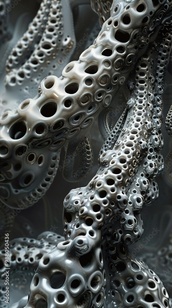 Abstract Metallic Fractal Art: Organic Shapes and Patterns Abstract Metallic Fractal Art: Organic Shapes and Patterns
