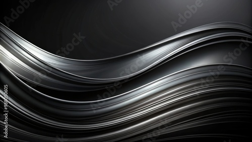 Abstract black background with curvy layers, perfect for wallpaper and backgrounds, abstract, black, background, curvy