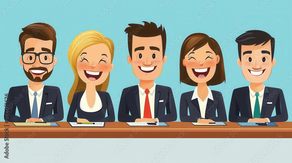 Happy Business Team in Formal Attire Happy Business Team in Formal Attire