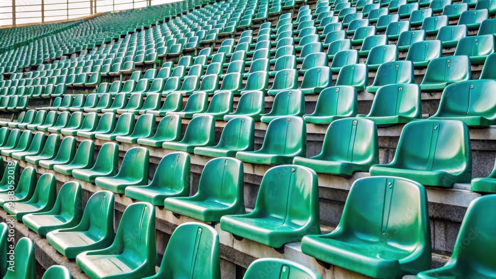 Fototapeta premium Empty plastic seats in a stadium without fans, stadium, empty seats, plastic, sports, matches, spectators, audience