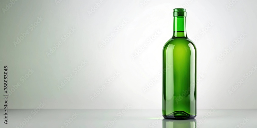 Green glass wine bottle on white background for product display or branding mockup, mockup, wine, bottle Green glass wine bottle on white background for product display or branding mockup, mockup, wine, bottle