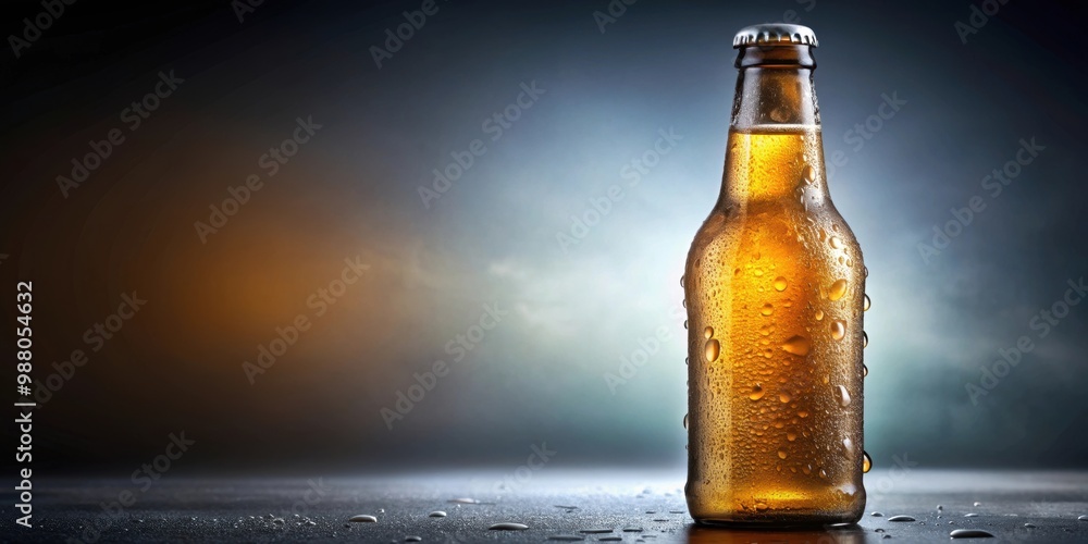 Bottle of cold beer with condensation on glass, alcohol, refreshment, beverage, drink, bar, pub, brewery, cold, frosty, condensation, glass Bottle of cold beer with condensation on glass, alcohol, refreshment, beverage, drink, bar, pub, brewery, cold, frosty, condensation, glass