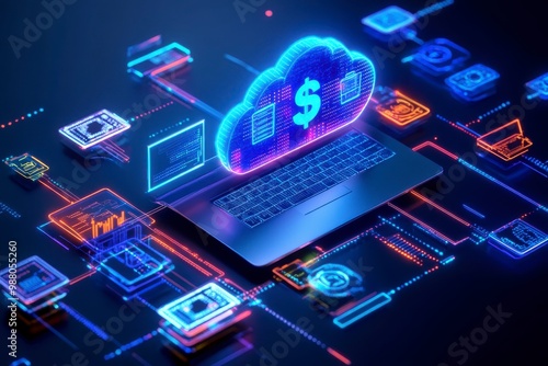 Wallpaper Mural Digital banking network data analysis, online transaction insights, financial technology trends, secure digital finance solutions Torontodigital.ca