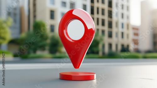Iconic pin symbol representing prime real estate location, highlighting value and opportunity in desirable property markets.