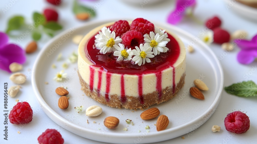 Decadent Raw Vegan Cheesecake with Fresh Toppings Decadent Raw Vegan Cheesecake with Fresh Toppings