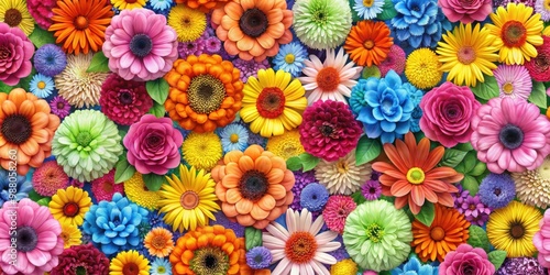 Colorful seamless flower wallpaper, floral, vibrant, pattern, background, design, colorful, texture, beautiful, bloom