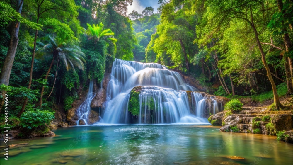 Majestic Sarika Big Waterfall surrounded by lush forest in Thailand , Sarika, waterfall, forest, Thailand, travel Majestic Sarika Big Waterfall surrounded by lush forest in Thailand , Sarika, waterfall, forest, Thailand, travel