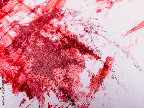 bloody walls. scary criminal concept, dried blood splashes on white cement walls. Crime, murder, Blood splatter, horror wall, scary bloody wall