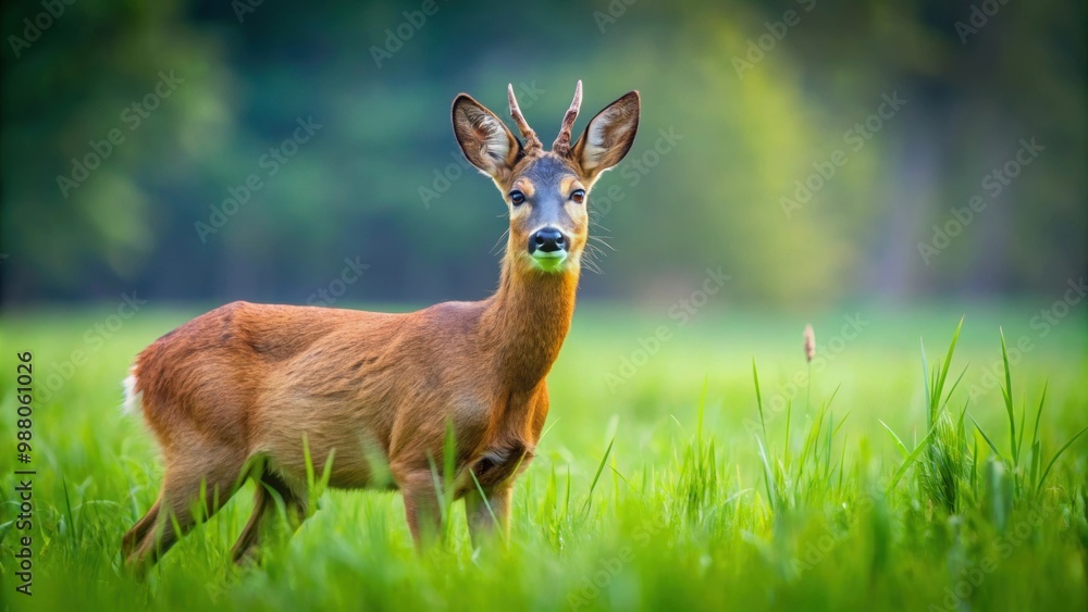 Wild roe deer grazing on lush green grass field, wildlife, animal, roe deer, nature, grass, grazing, green, wild, mammal Wild roe deer grazing on lush green grass field, wildlife, animal, roe deer, nature, grass, grazing, green, wild, mammal