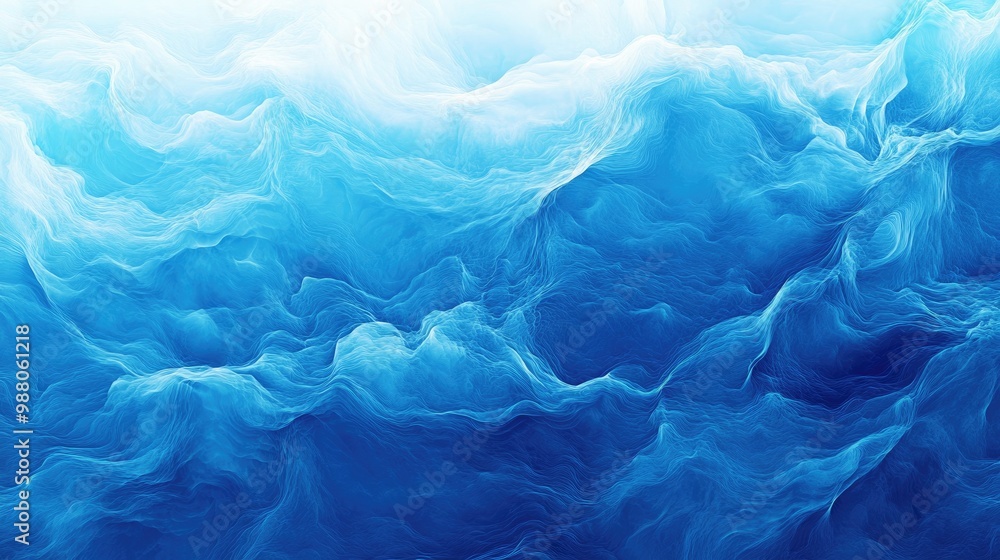 Fototapeta premium Beautiful abstract blue sea color gradient with flowing wave patterns, ideal for eco-friendly projects and nature-inspired backgrounds
