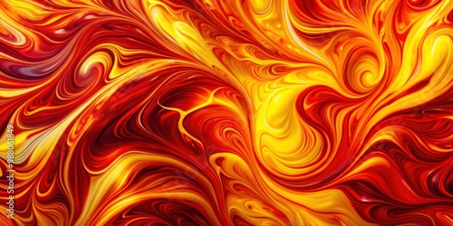 Vibrant liquid background with red and yellow colors creating a dynamic and visually stunning pattern, Liquid, background