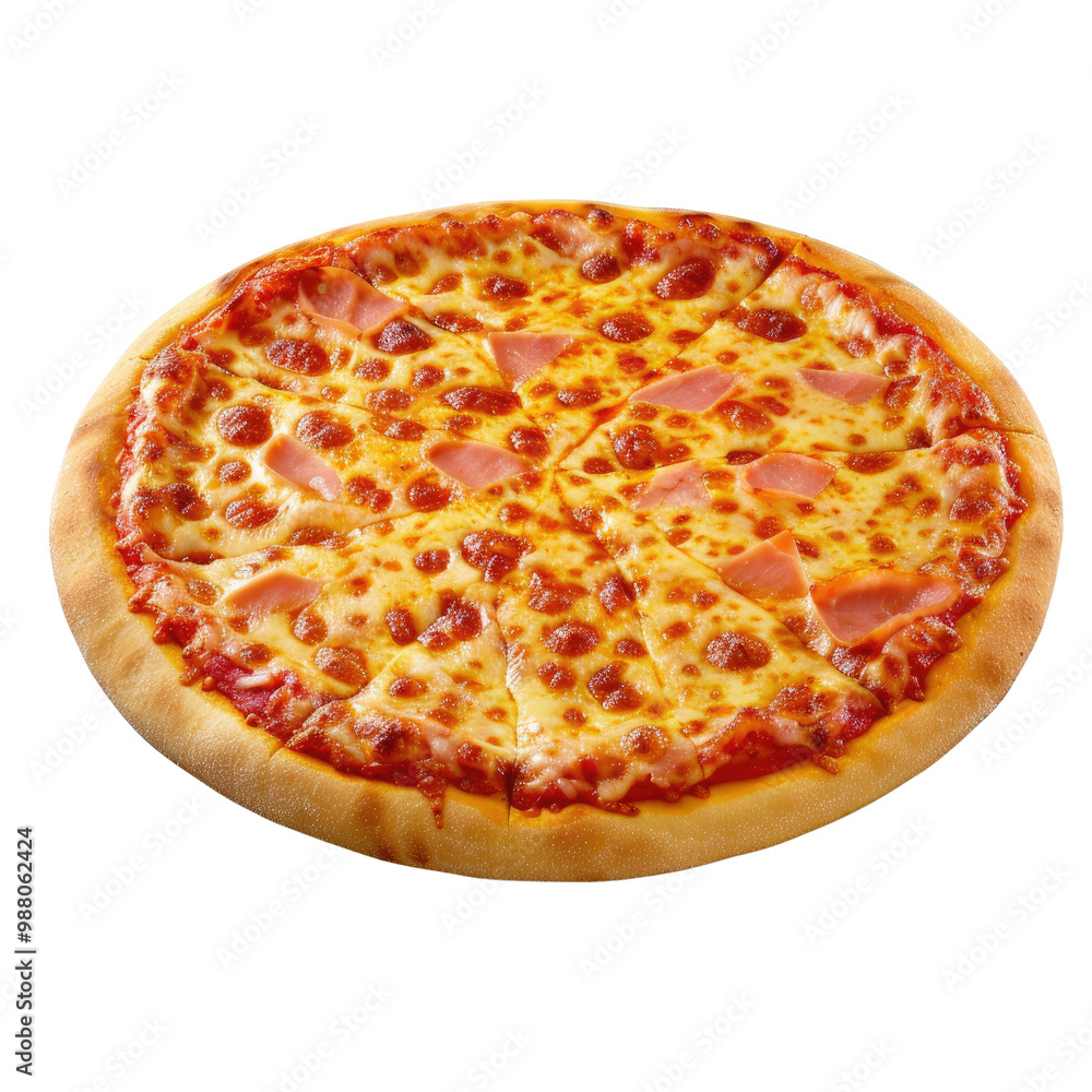 Realistic Side View of Delicious Melted Cheese Pizza Realistic Side View of Delicious Melted Cheese Pizza
