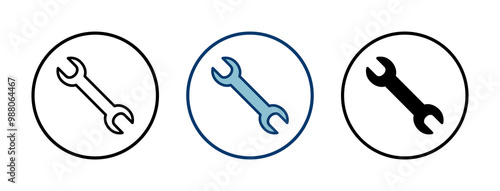 wrench icon vector isolated on white background. Wrench vector icon. Spanner symbol