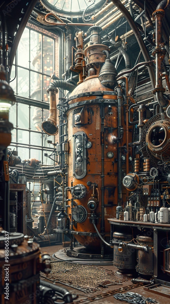 Steampunk Industrial Machine Room Interior Steampunk Industrial Machine Room Interior