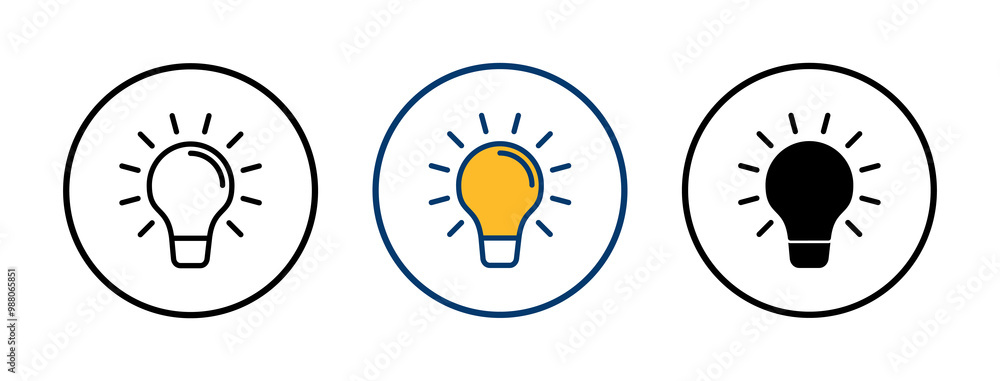 Lamp icon vector isolated on white background. Light bulb icon vector. Idea vector icon