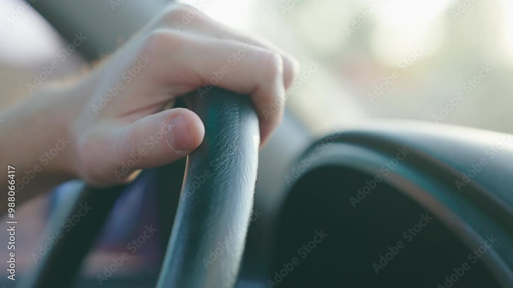 Driver Stress Amplified: Extreme Close-up of Agitated Thumb on Steering Wheel | Silent Scream of Rush Hour Frustration | Fingertip Reveals Commuter's Inner Turmoil Driver Stress Amplified: Extreme Close-up of Agitated Thumb on Steering Wheel | Silent Scream of Rush Hour Frustration | Fingertip Reveals Commuter's Inner Turmoil
