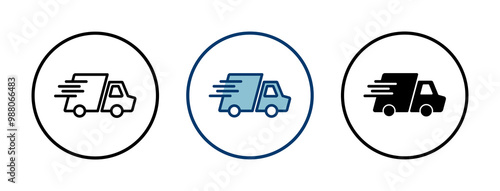 Delivery Icon vector isolated on white background. Fast Delivery Icon. Fast shipping delivery truck. Truck icon delivery