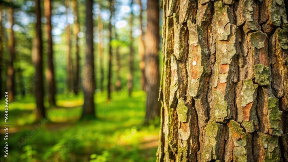 Obraz premium Close up shot of a tree trunk with textured bark in a forest setting, tree, trunk, bark, close up, textured, nature