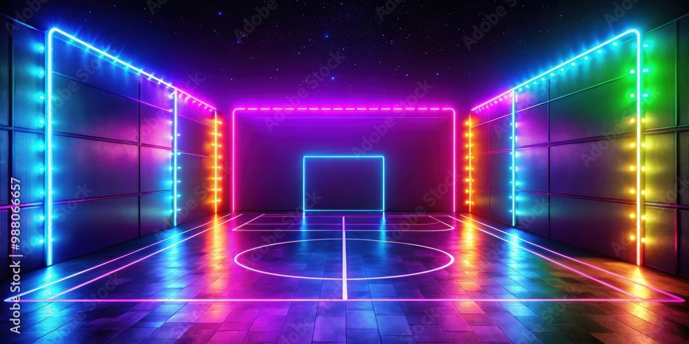 Neon soccer area with glowing lights and vibrant colors, neon, soccer, football, stadium, lights, shiny, vibrant Neon soccer area with glowing lights and vibrant colors, neon, soccer, football, stadium, lights, shiny, vibrant