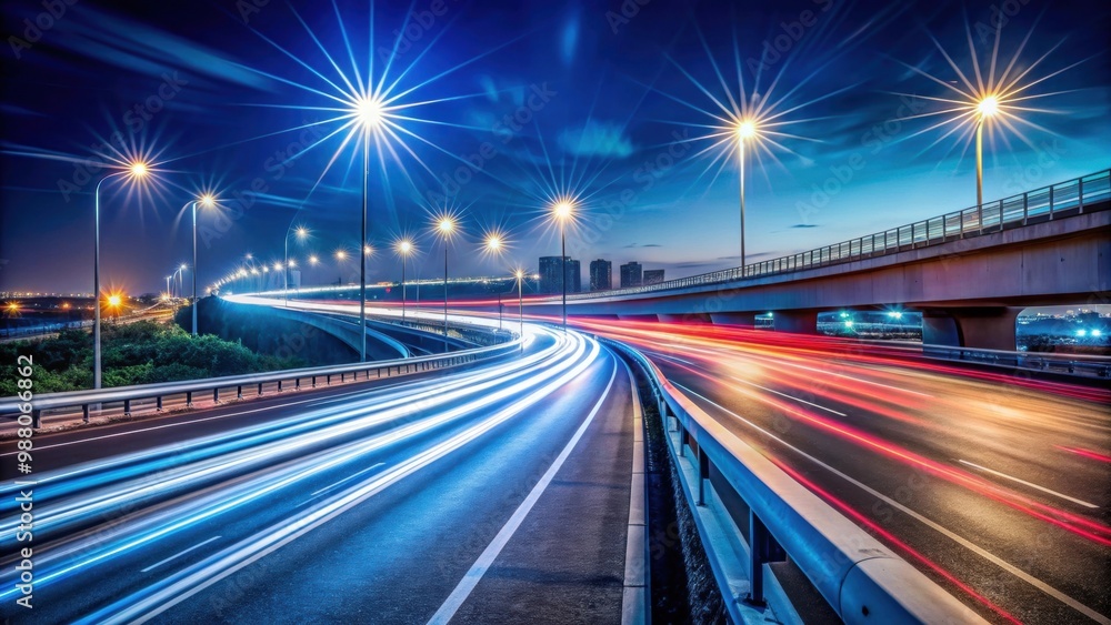 Empty freeway at night with streaks of light from long exposure, freeway, empty, night, long exposure, streaks of light Empty freeway at night with streaks of light from long exposure, freeway, empty, night, long exposure, streaks of light