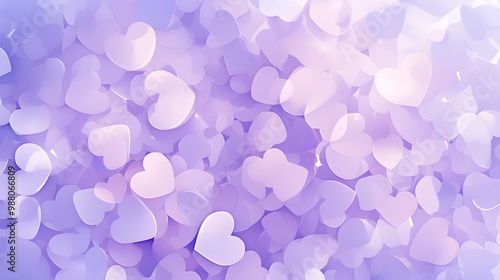 Dreamy Purple Pastel Hearts Background Wallpaper