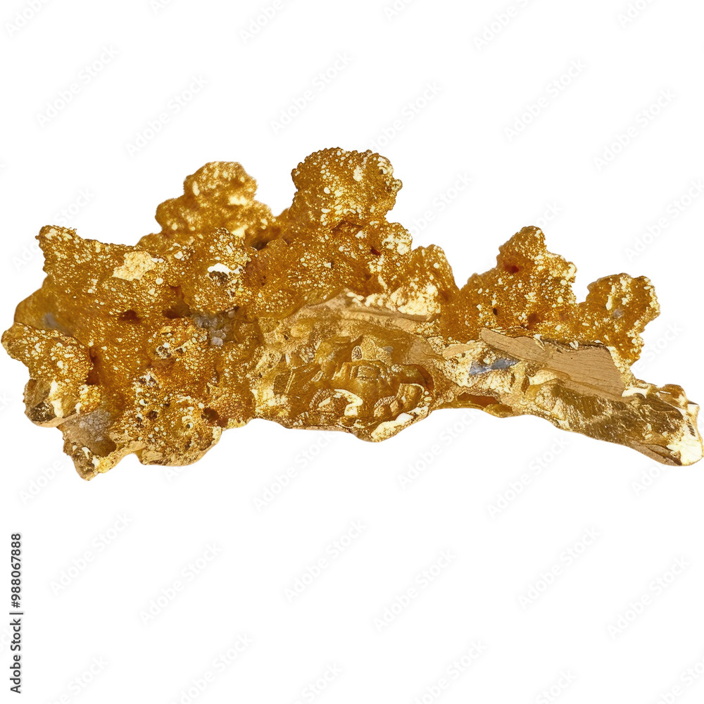 Obraz premium Gold Nugget on White Background for Minimalist Art