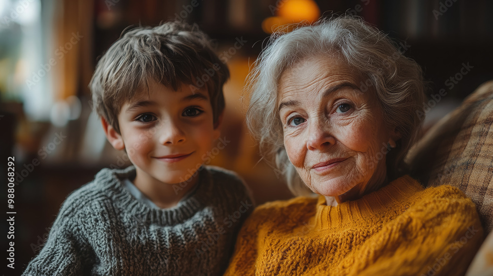 grandmother and grandson spending time together at home, elderly gray-haired woman, little child, boy, old age, senior citizens day, kid, family, relatives, communication, portrait, retired person grandmother and grandson spending time together at home, elderly gray-haired woman, little child, boy, old age, senior citizens day, kid, family, relatives, communication, portrait, retired person