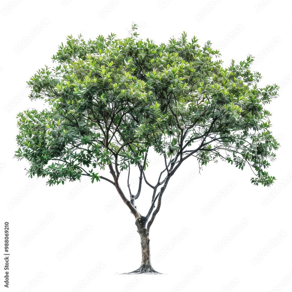 Obraz premium Lophostemon Confertus Tree Isolated on White Background