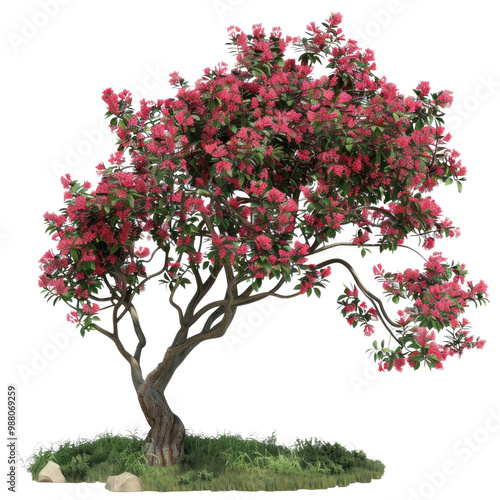 Malus Halliana Tree Cutout for Creative Projects and Designs photo