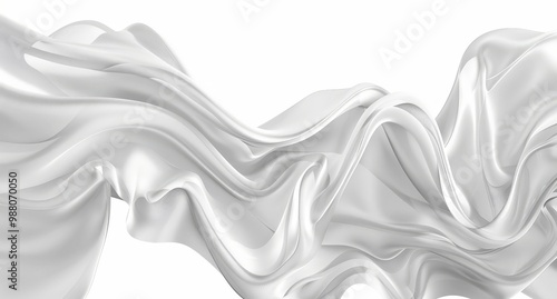 Abstract White Fabric Flowing in the Wind