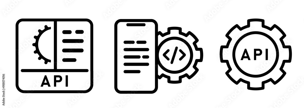 API icon application programming interface vector stock illustration API icon application programming interface vector stock illustration