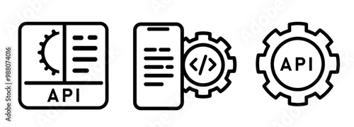 API icon application programming interface vector stock illustration