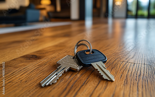 New Beginnings: Keys on Table in Fresh Space