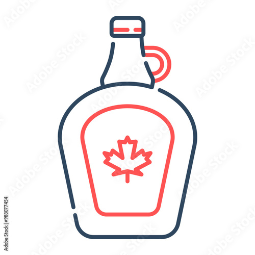 Maple syrup icon. maple syrup, maple leaf, food, syrup, sweet, sugar, canada, dessert, nutrition, liquid. Vector icon illustration