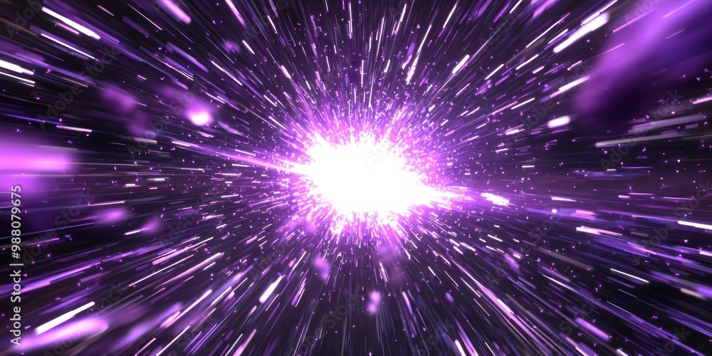 stunning explosion of purple particles bursts forth from a glowing core, sending waves of vibrant light cascading outward in a mesmerizing cosmic display. stunning explosion of purple particles bursts forth from a glowing core, sending waves of vibrant light cascading outward in a mesmerizing cosmic display.