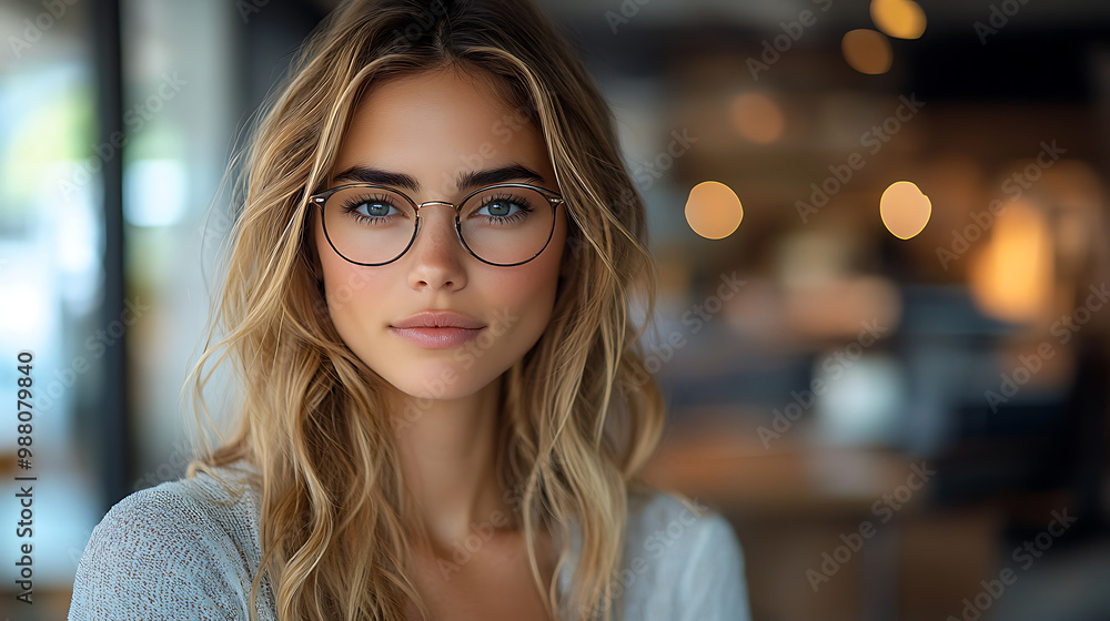 Professional Businesswoman in Modern Office Setting with Even Lighting and Neutral Color Palette