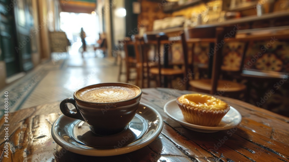 Coffee and Dessert in a Cozy Cafe Coffee and Dessert in a Cozy Cafe