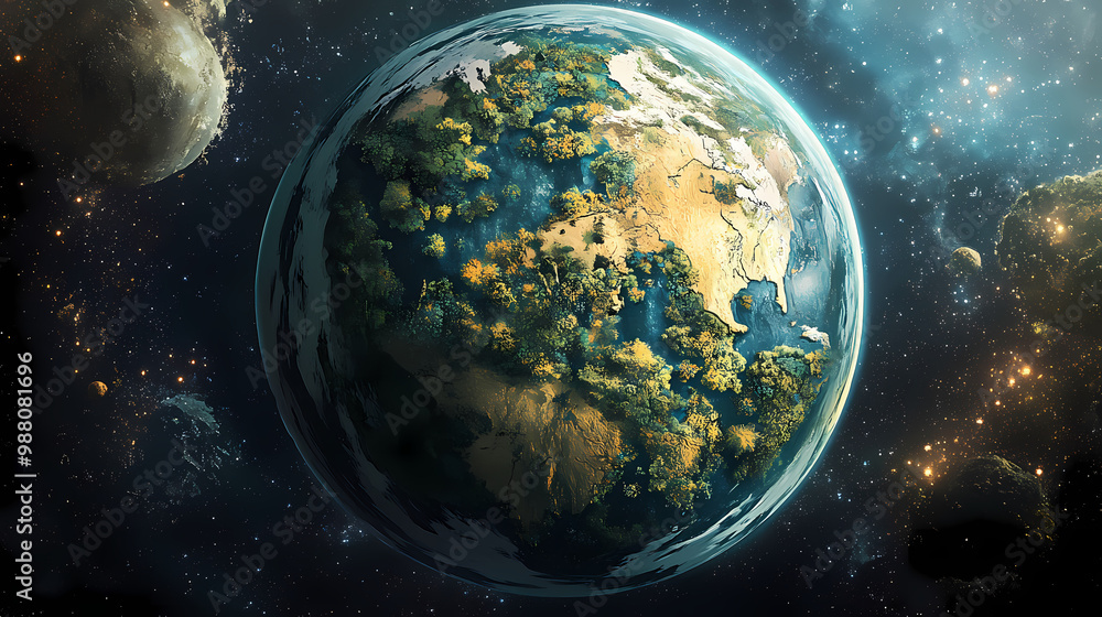 A terraformed planet now features a patchwork of biomes from earth ...