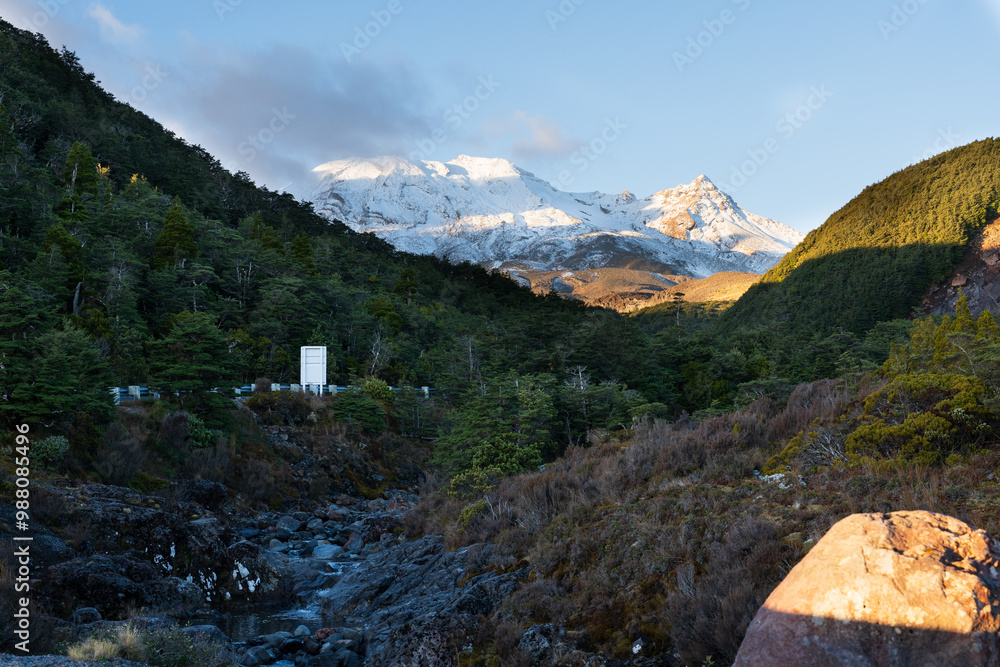 Mangawhero Falls, Mount Ruapehu. A popular waterfall near the Turoa ski area Mangawhero Falls, Mount Ruapehu. A popular waterfall near the Turoa ski area