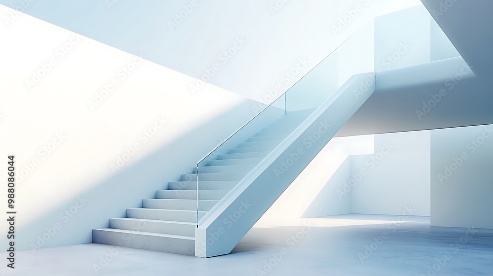 Modern Staircase in a Minimalist Interior Modern Staircase in a Minimalist Interior