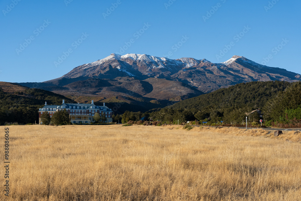 Fototapeta premium View from around the Whakapapa Village in Tongariro National Park