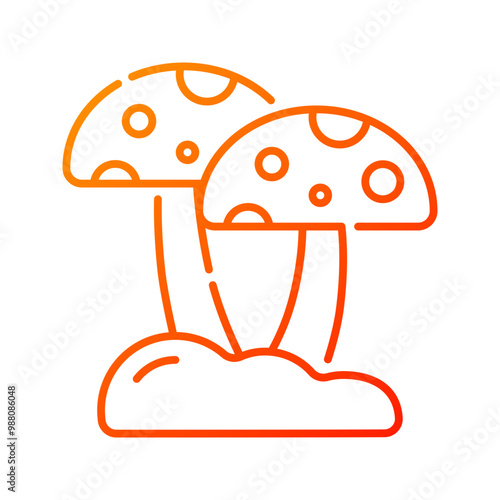 Mushroom icon. mushroom, fungi, fungus, muscaria, amanita, nature, autumn, forest. Vector icon illustration