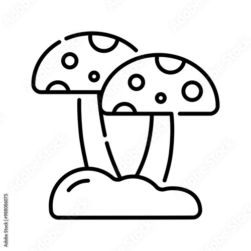 Mushroom icon. mushroom, fungi, fungus, muscaria, amanita, nature, autumn, forest. Vector icon illustration