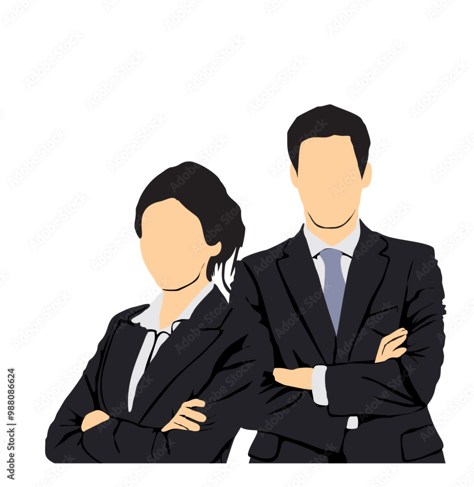 business people half isolated business pair profile business people half isolated business pair profile