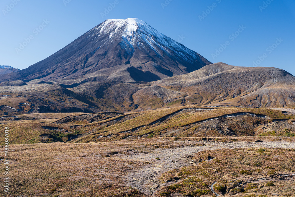 View of Mt Ngauruhoe in Tongariro National Park View of Mt Ngauruhoe in Tongariro National Park
