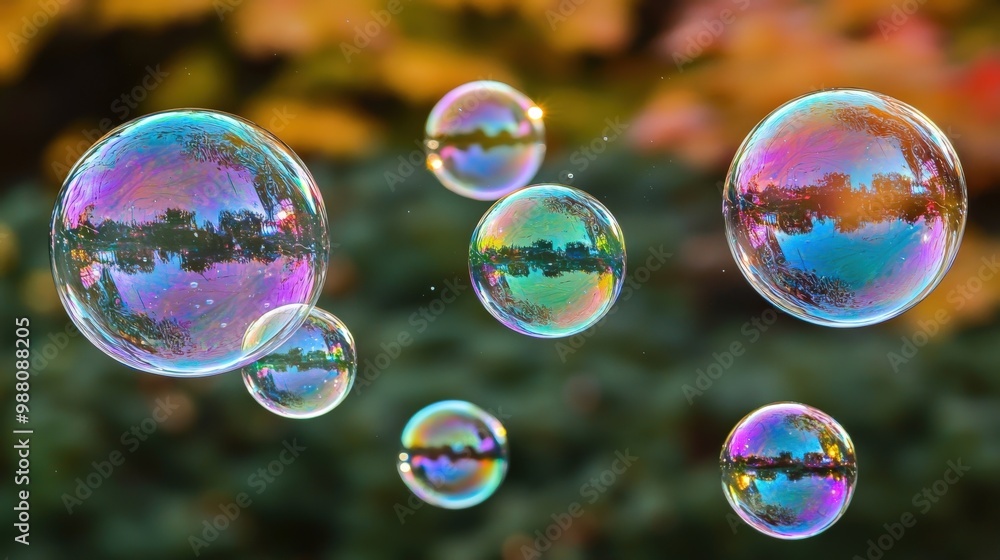 Playful Bubbles in a Colorful Background