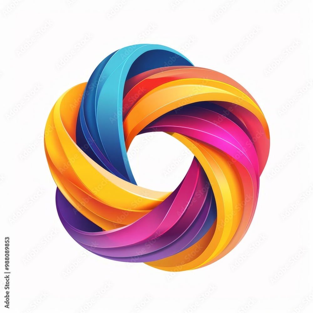 Obraz premium Colorful circle logo isolated on white background. AI logo design