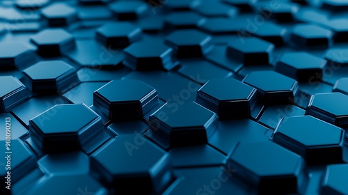 Abstract Hexagon Pattern in Blue