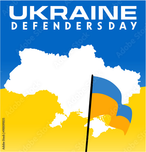ukraine defenders day with ukrainian flag